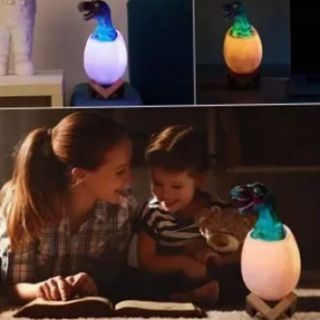 Дитячий світильник SUNROZ 3D Dinosaur Lamp лампа-нічник "Динозаврик у яйці" з пультом | HappyShop 2113 фото