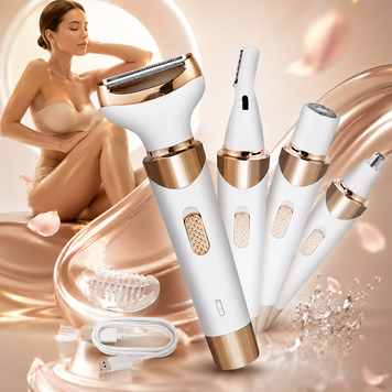Епілятор 4 в 1 Hair Clipper жіночий акумуляторний для обличчя та тіла, тример для брів, носа та зони бікіні | HappyShop 2508 фото