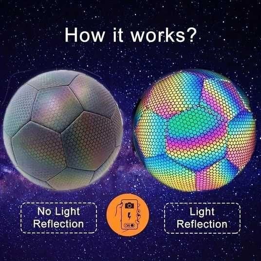 Голографічний м'яч зі світловідбивним ефектом BRIGHT BALL Світловідбивний футбольний м'яч tiktok | HappyShop 2455 фото