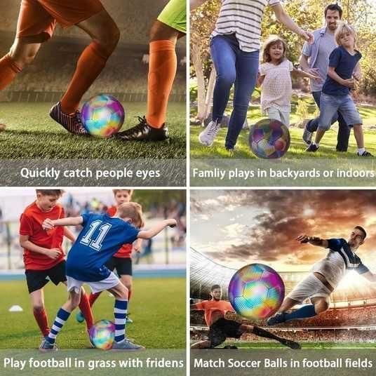 Голографічний м'яч зі світловідбивним ефектом BRIGHT BALL Світловідбивний футбольний м'яч tiktok | HappyShop 2455 фото