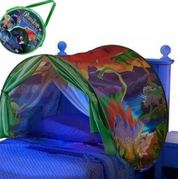 Дитячий намет тент для сну Dream Tents Зелений з Динозаврами | HappyShop 1737 фото