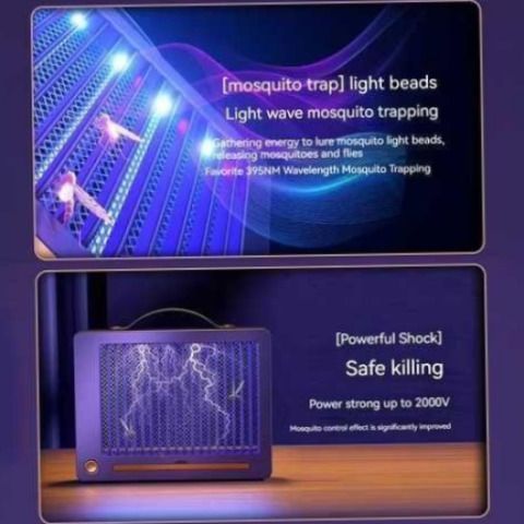 Електрична лампа-ловушка для комарів і комах Electric Shock з LED-підсвіткою USB | HappyShop 1778 фото