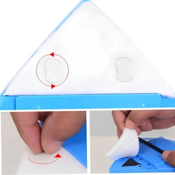 Магнітна щітка для вікон Double Faced Glass Cleane подвійний мийник вікон кутова щітка для скла дзеркал | HappyShop 2259 фото