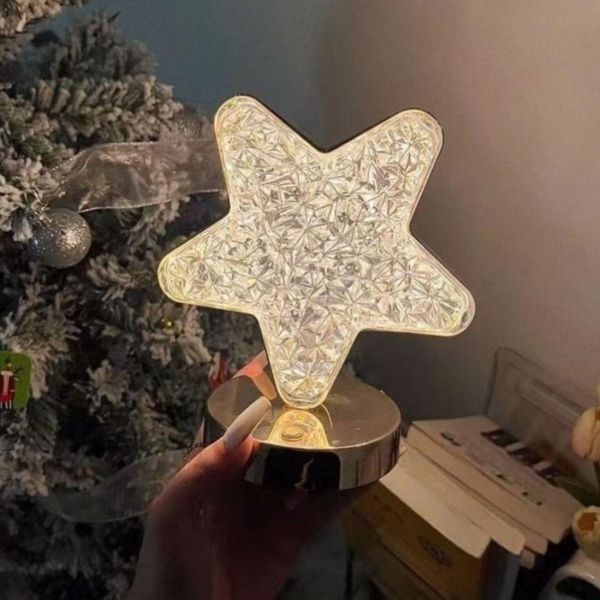 Нічник світильник Зірка акриловий на підставці USB Charging Touch Lamp з акумулятором Зірочка | HappyShop 1943 фото
