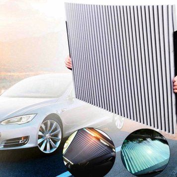 Шторка сонцезахисна на лобове скло автомобіля Парасолька для авто з роликовим механізмом Vehicle Shade (120*45) | HappyShop 2079 фото