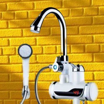 Миттєвий проточний електричний кран водонагрівач тип Delimano Делімано з душем | HappyShop 535 фото