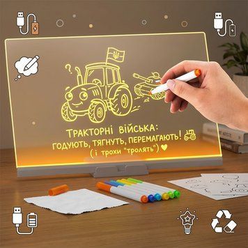 Акриловая доска для рисования с подсветкой Ночник доска для заметок светильник для заметок Led Note Board Светодиодный ночник | HappyShop 2540 фото