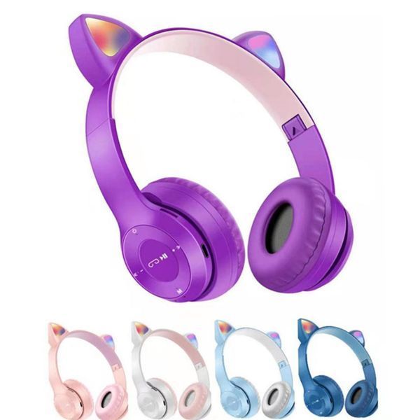 Бездротові Bluetooth-навушники P47 з котячими вушками та LED-підсвіткою | HappyShop 1360 фото