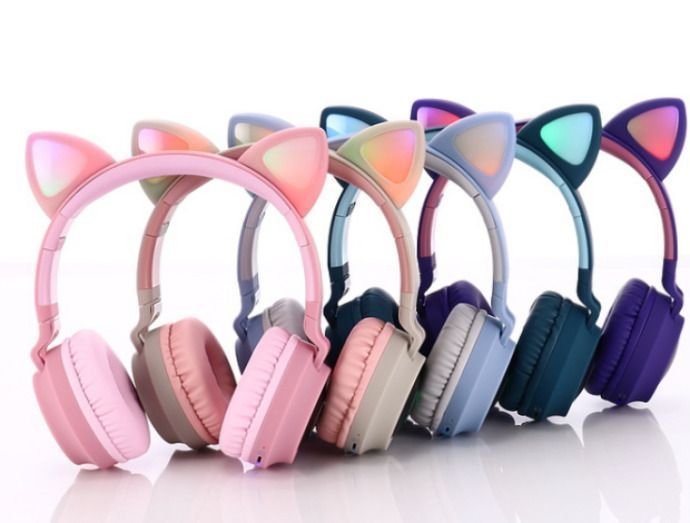 Бездротові Bluetooth-навушники P47 з котячими вушками та LED-підсвіткою | HappyShop 1360 фото