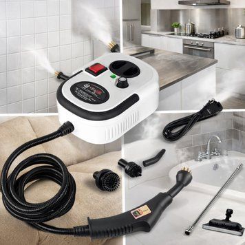 Пароочисник із насадками Steam cleaner NEW Потужний портативний пароочисник для прибирання будинку 2500 Вт, 1.2 л | HappyShop 2386 фото