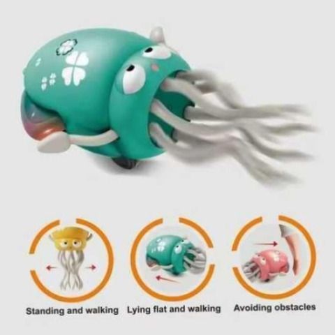 Музичний восьминіг інтерактивна іграшка Tummy Time Octopus Smart хіт TikTok 2025 кальмар світло-звук | HappyShop 2330 фото