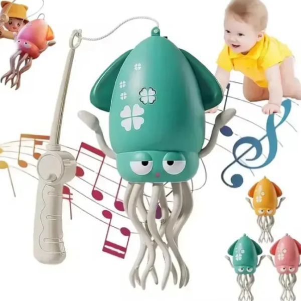 Музичний восьминіг інтерактивна іграшка Tummy Time Octopus Smart хіт TikTok 2025 кальмар світло-звук | HappyShop 2330 фото
