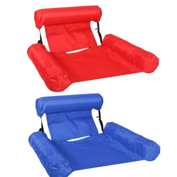 Inflatable floating bed Надувне пляжне крісло-гамак, надувний складаний матрац для відпочинку зі спинкою | HappyShop 2281 фото