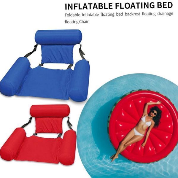 Inflatable floating bed Надувне пляжне крісло-гамак, надувний складаний матрац для відпочинку зі спинкою | HappyShop 2281 фото