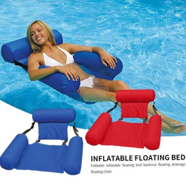 Inflatable floating bed Надувне пляжне крісло-гамак, надувний складаний матрац для відпочинку зі спинкою | HappyShop 2281 фото
