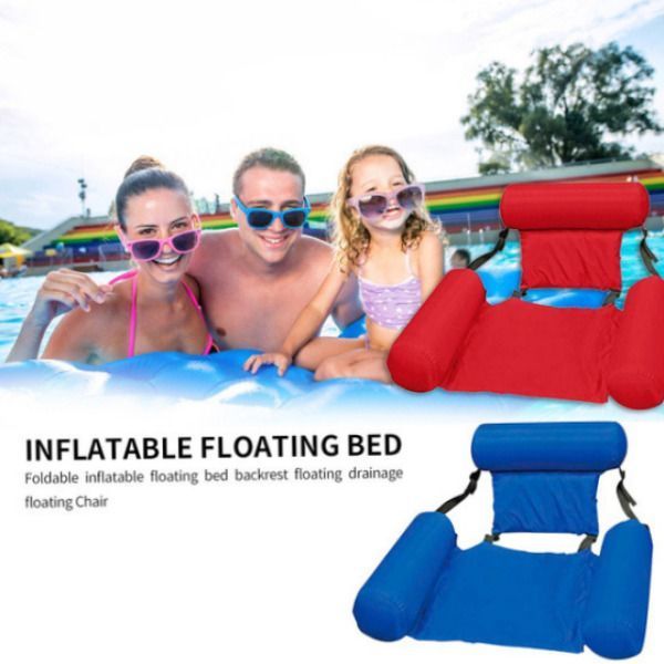 Inflatable floating bed Надувне пляжне крісло-гамак, надувний складаний матрац для відпочинку зі спинкою | HappyShop 2281 фото