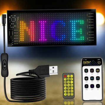 Гнучка LED-панель Matrix Panel Fullcolor LED-панель для авто з Bluetooth Світлодіодна LED-панель пульт + телефон | HappyShop 2291 фото