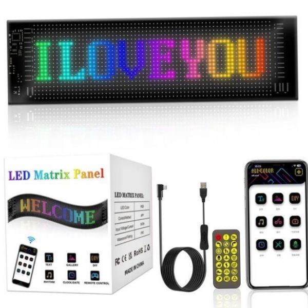 Гнучка LED-панель Matrix Panel Fullcolor LED-панель для авто з Bluetooth Світлодіодна LED-панель пульт + телефон | HappyShop 2291 фото