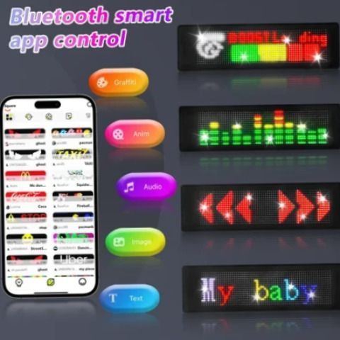 Гнучка LED-панель Matrix Panel Fullcolor LED-панель для авто з Bluetooth Світлодіодна LED-панель пульт + телефон | HappyShop 2291 фото