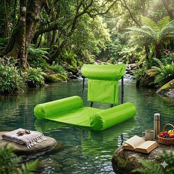 copy_Inflatable floating bed Надувне пляжне крісло-гамак, надувний складаний матрац для відпочинку зі спинкою | HappyShop 2280 фото