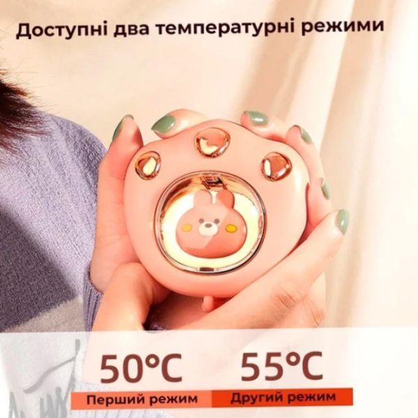 Електрична грілка для рук Котяча лапка Грілка для рук з USB-зарядкою Нагрівачі для рук Міні обігрівач для рук Supretto кишеньковий | HappyShop 2391 фото