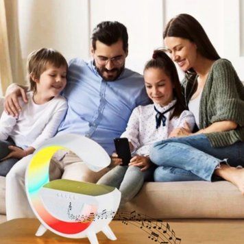 Нічник лампа Smart Light Sound Machine з бездротовою зарядкою Bluetooth колонкою G-Smart Док-станція | HappyShop 1853 фото