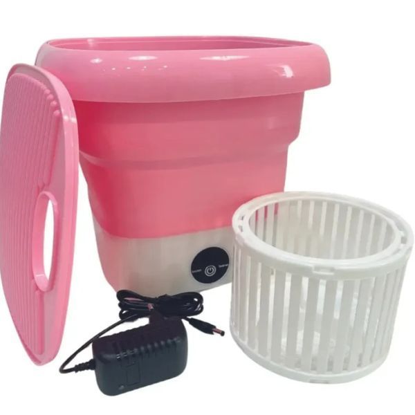 Ультразвукова портативна складана пральна машина 2в1 з відром Mini Folding Washing Machine міністилка | HappyShop 2066 фото