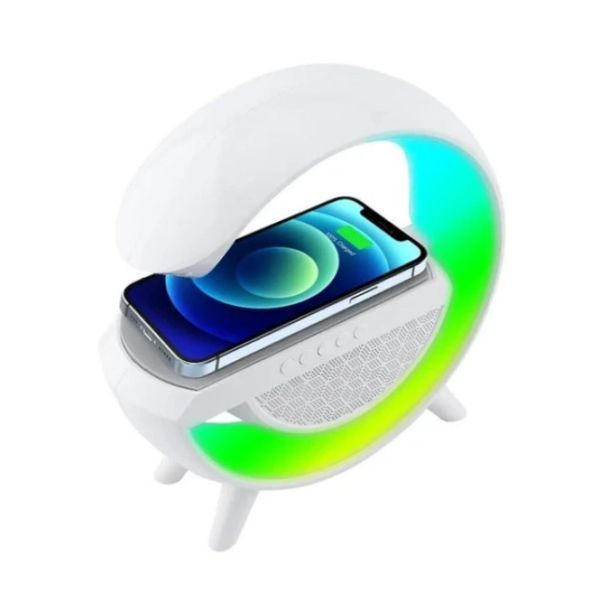 Ночник лампа Smart Light Sound Machine с беспроводной зарядкой Bluetooth колонкой G-Smart многофункциональная | HappyShop 1853 фото