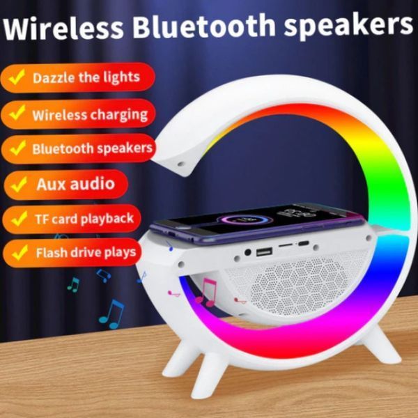Ночник лампа Smart Light Sound Machine с беспроводной зарядкой Bluetooth колонкой G-Smart многофункциональная | HappyShop 1853 фото