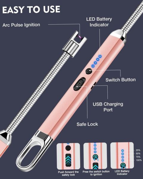 Імпульсна USB запальничка для свічок, кухні та плити запальничка для газової плити гнучка запальничка від пауербанка | HappyShop 2310 фото