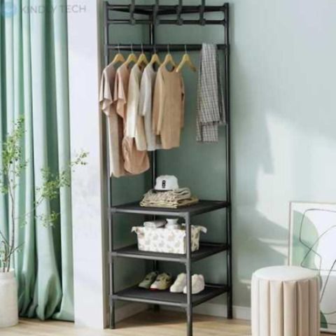 Кутова підлогова вішалка для одягу 180х45х45 см стійка для речей Corner coat rack | HappyShop 2084 фото