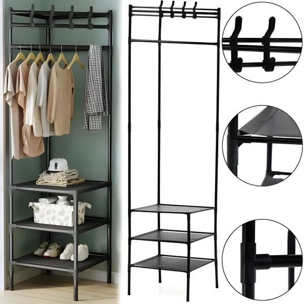 Кутова підлогова вішалка для одягу 180х45х45 см стійка для речей Corner coat rack | HappyShop 2084 фото
