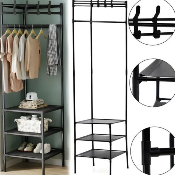Кутова підлогова вішалка для одягу 180х45х45 см стійка для речей Corner coat rack | HappyShop 2084 фото