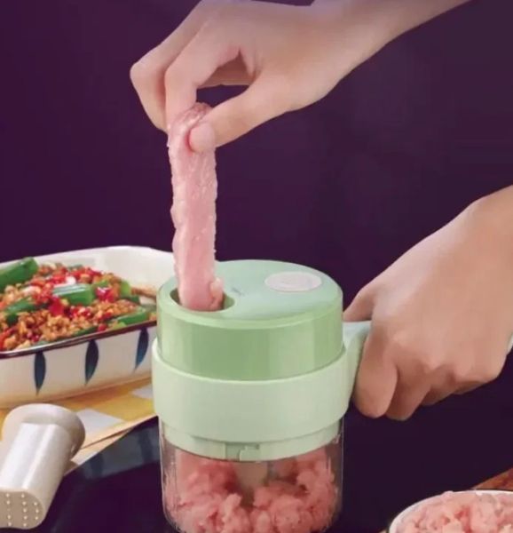Багатофункціональний ручний електричний подрібнювач для овочів 4 в 1 Food Chopper Catling | HappyShop 1750 фото