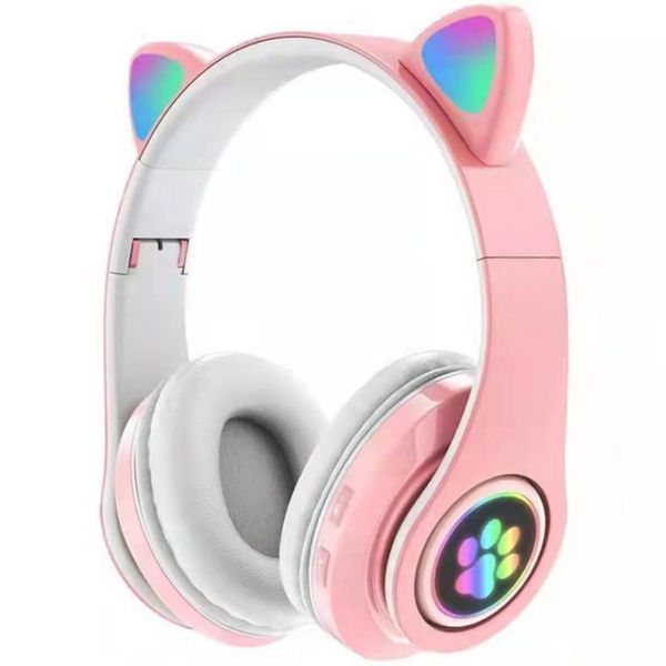 Бездротові навушники М'ЯУ з вушками котика світні лапки LED CAT EAR VZV-23M | HappyShop 1833 фото