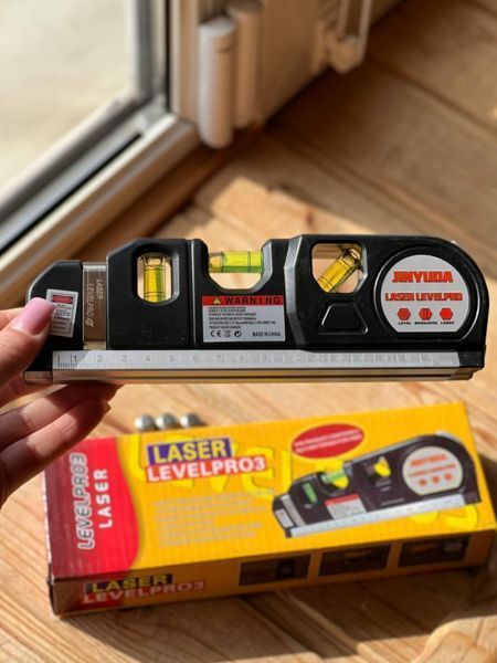 Лазерний рівень Laser Level Pro 3 із вбудованою рулеткою Лазерний нівелір, рівень з рулеткою, мультитул Laser Level Pro 3 | HappyShop 791 фото