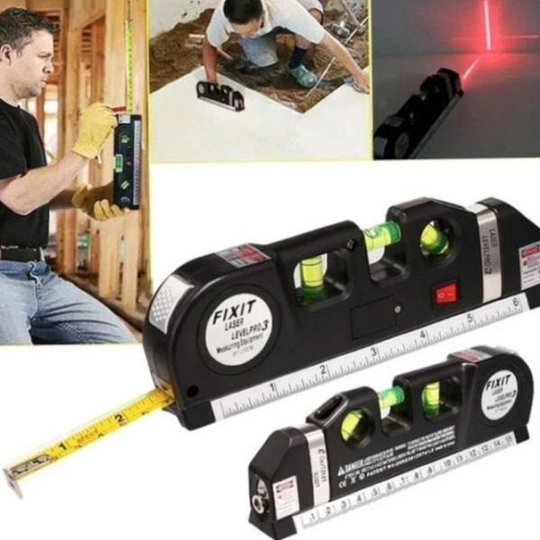 Лазерний рівень Laser Level Pro 3 із вбудованою рулеткою Лазерний нівелір, рівень з рулеткою, мультитул Laser Level Pro 3 | HappyShop 791 фото