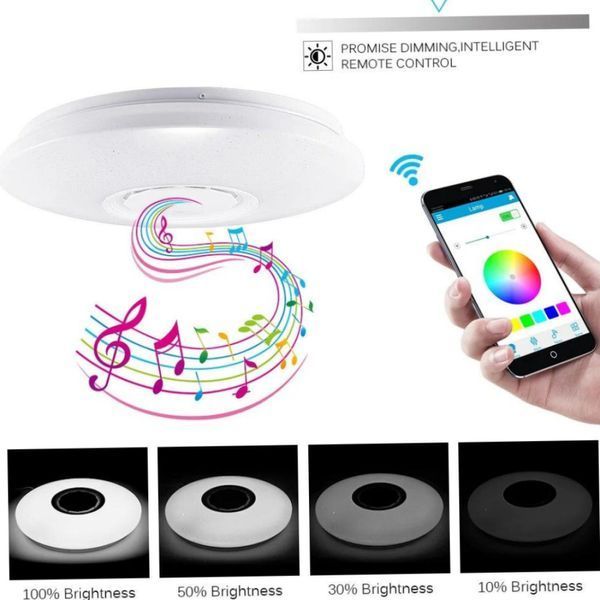 RGB Люстра з Bluetooth колонкою 38 см 60 W Світильник з регулюванням яскравості та блютуз-колонкою GS-7063 | HappyShop 1914 фото