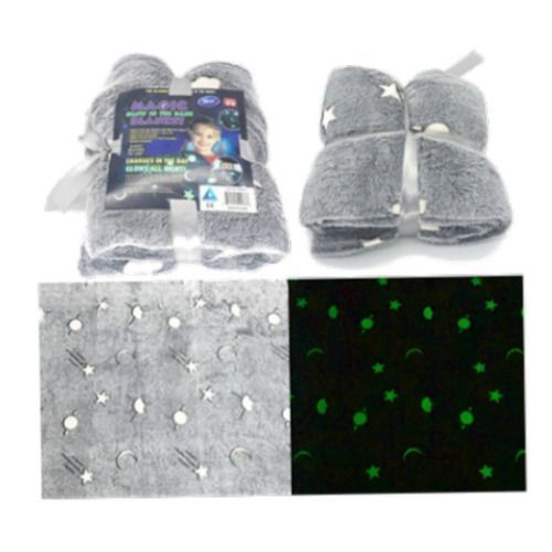 Дитячий плед-Покривало плюшевий світний у темряві Magic Blanket 150х180см | HappyShop 2151 фото