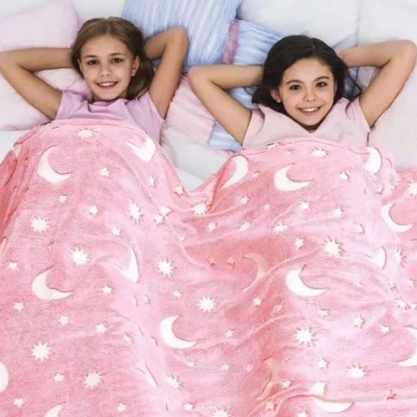 Дитячий плед-Покривало плюшевий світний у темряві Magic Blanket 150х180см | HappyShop 2151 фото