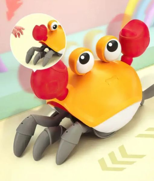 Игрушка для ползания музыкальный краб для малышей со световой музыкой Детская игрушка бегущий краб | HappyShop 2166 фото