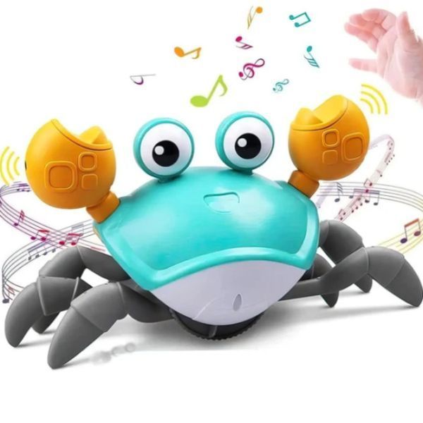 Игрушка для ползания музыкальный краб для малышей со световой музыкой Детская игрушка бегущий краб | HappyShop 2166 фото