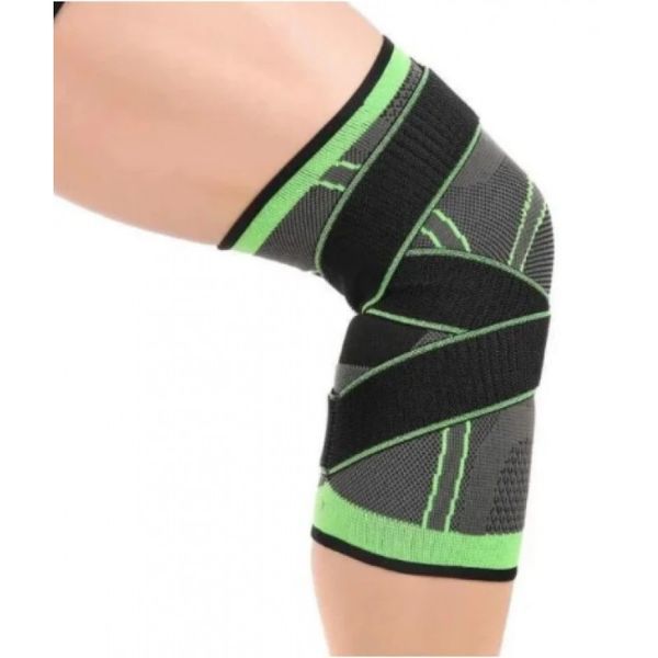 Наколінник Еластичний Бандаж на Колено Компресійний, Наколінники Knee Support WN-26 Чорно-зелений | HappyShop 1244 фото