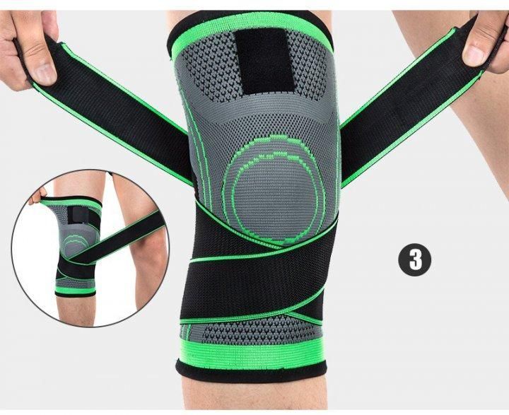 Наколінник Еластичний Бандаж на Колено Компресійний, Наколінники Knee Support WN-26 Чорно-зелений | HappyShop 1244 фото