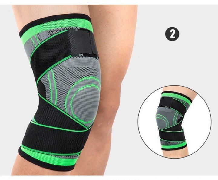 Наколінник Еластичний Бандаж на Колено Компресійний, Наколінники Knee Support WN-26 Чорно-зелений | HappyShop 1244 фото