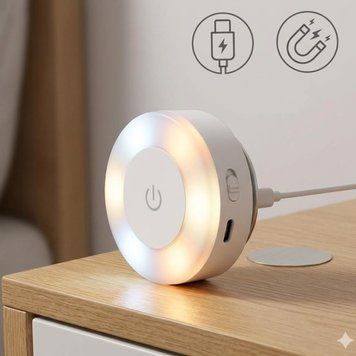 Світлодіодний світильник із магнітом, USB, 6х2 см / Сенсорний нічник/ Бездротова LED лампа/ Портативний світильник | HappyShop 2424 фото