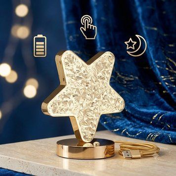 Ночник светильник Звезда акриловый на подставке USB Charging Touch Lamp с аккумулятором Звездочка | HappyShop 1943 фото