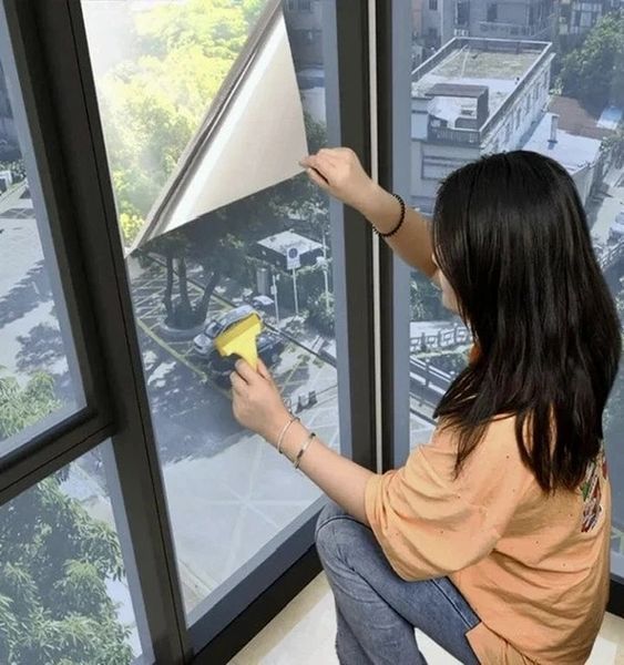 Сонцезахисна плівка на вікна від УФ Дзеркальна плівка на вікно від сонця 90*200 см | HappyShop 2426 фото