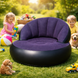 Крісло надувне AIR SOFA Надувне крісло з насосом до 100 кг) / Велюрове крісло надувне для відпочинку | HappyShop 2446 фото 1