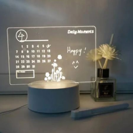 Доска для заметок 12,5 х 17,5 см, питание от USB, 3 оттенка подсветки, с меловым маркером светильник, ночник, | HappyShop 1951 фото